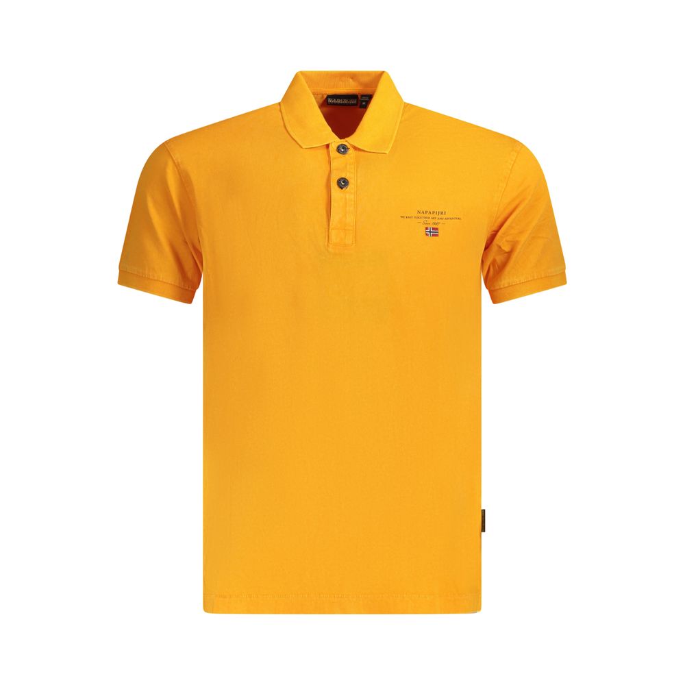 Orange Cotton Men Polo Shirt Napapijri