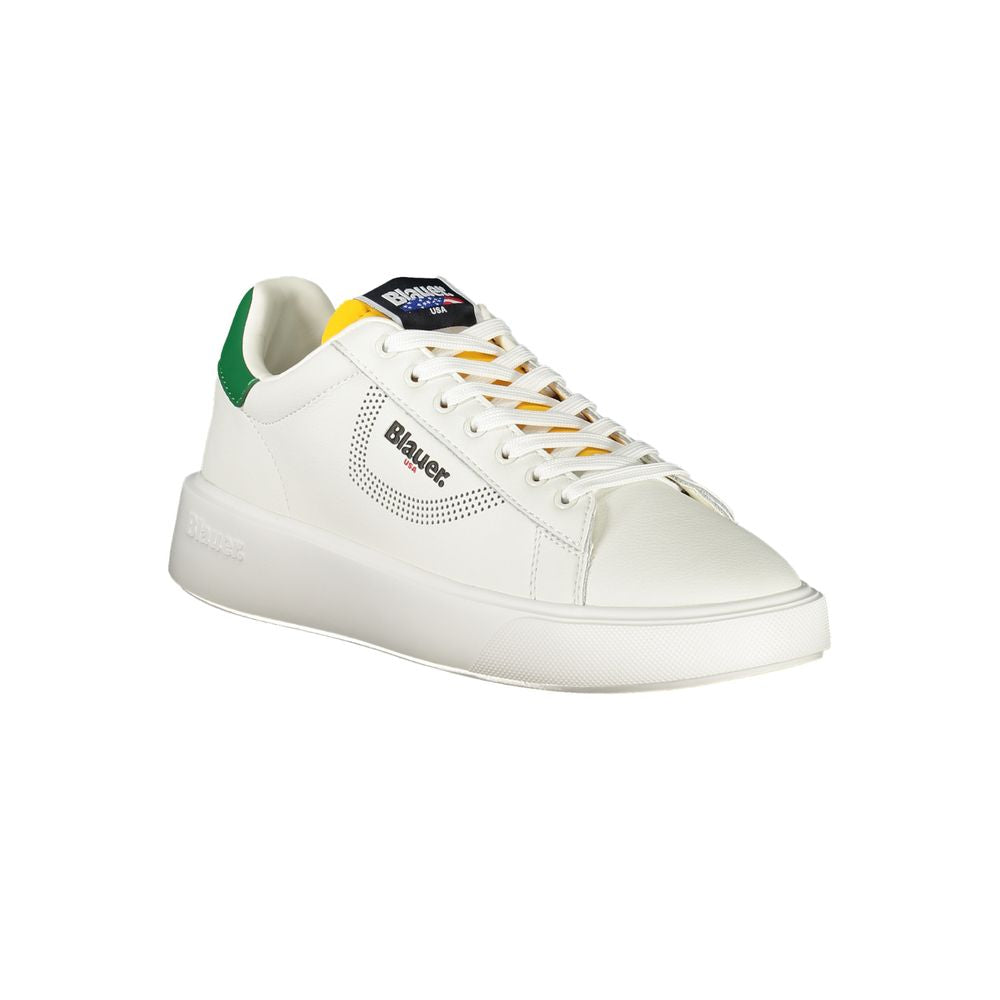 White Leather Men Sneaker Blauer