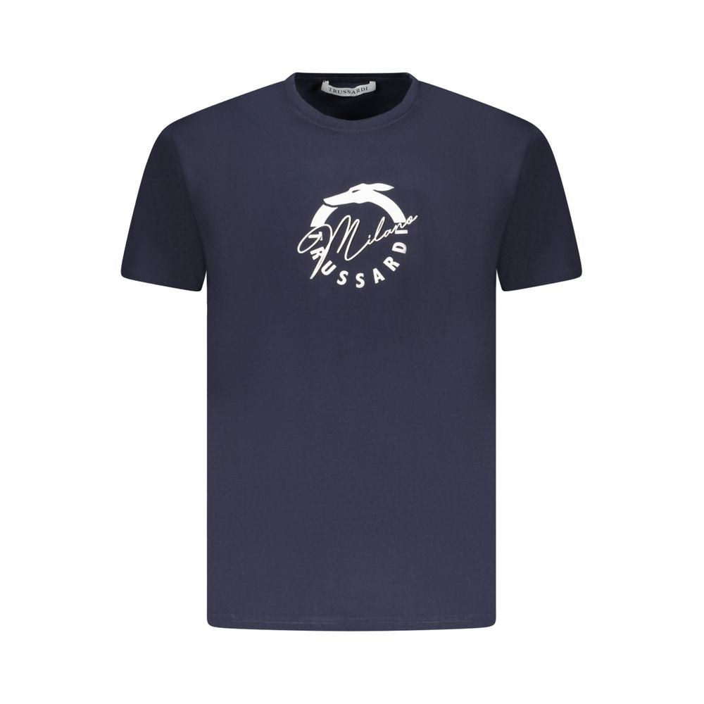 Blue Cotton Men T-Shirt Trussardi