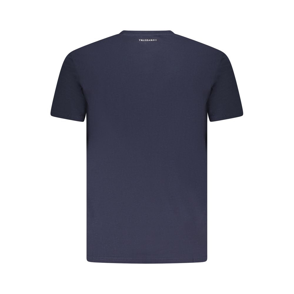 Blue Cotton Men T-Shirt Trussardi