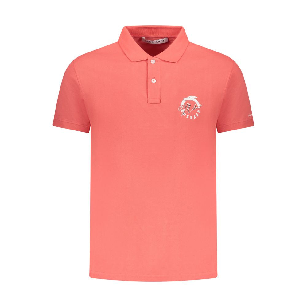 Pink Cotton Men Polo Shirt Trussardi