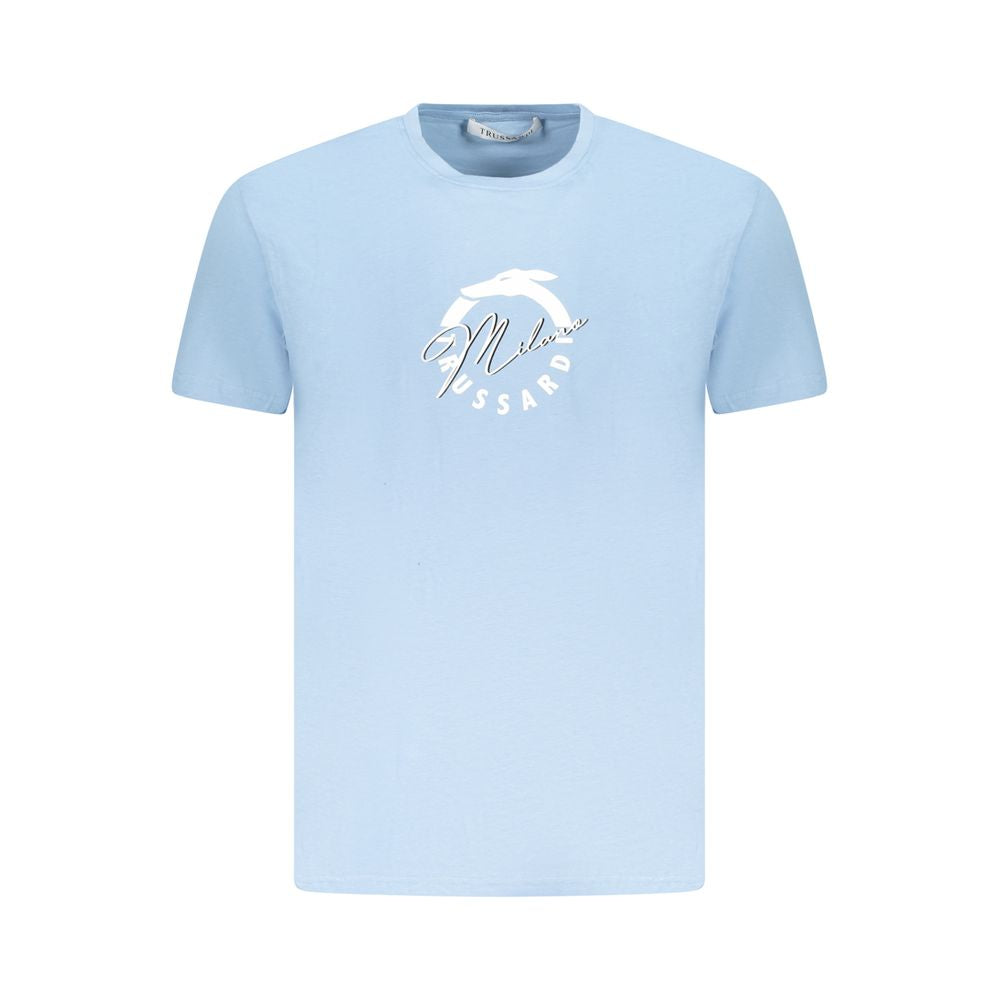 Light Blue Cotton Men T-Shirt Trussardi