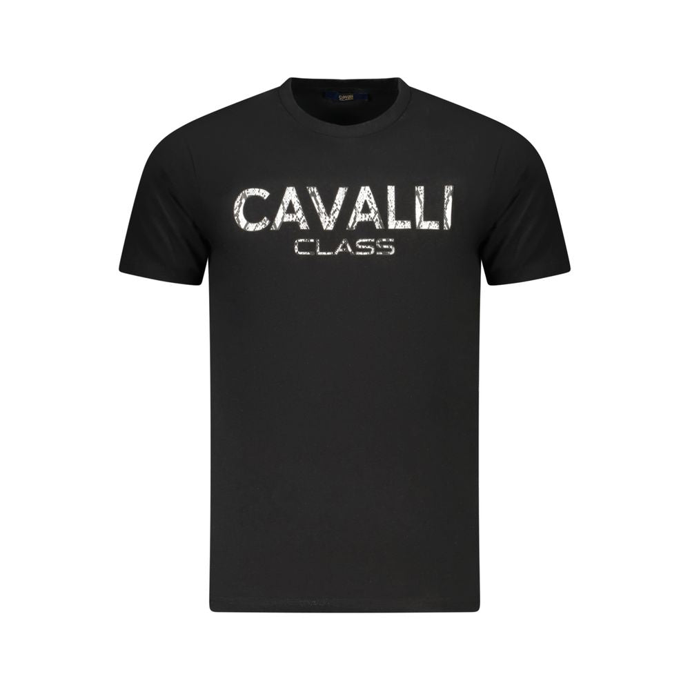 Black Cotton Men T-Shirt Cavalli Class