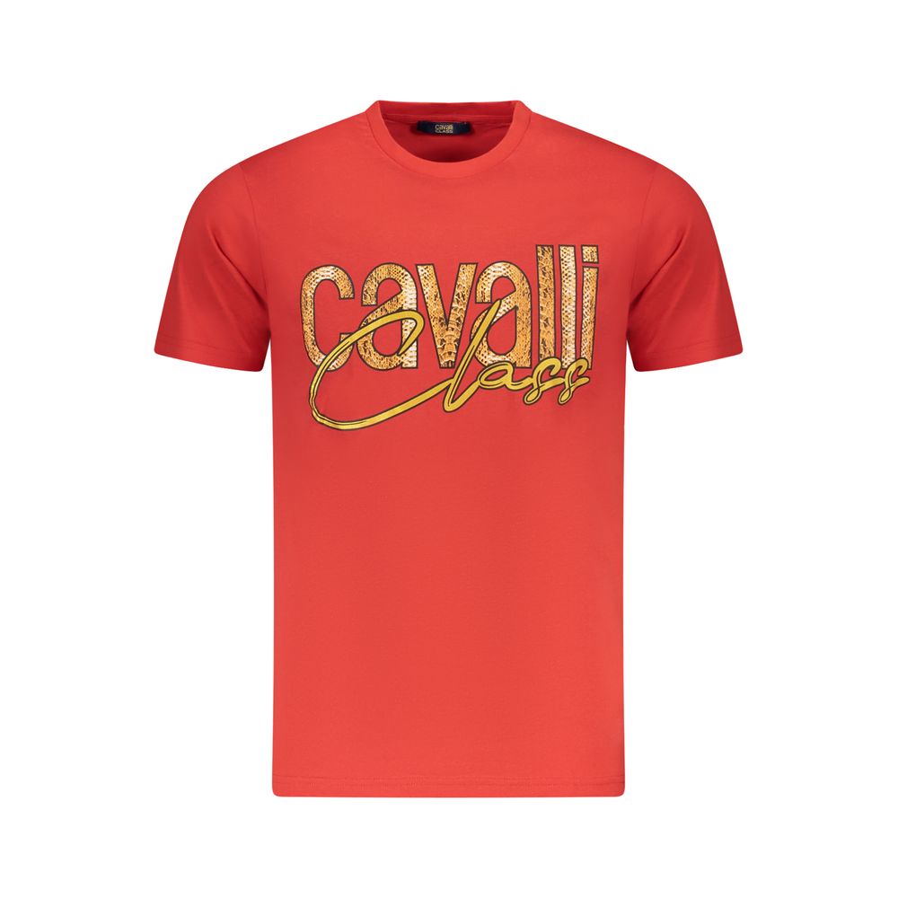 Red Cotton Men T-Shirt Cavalli Class
