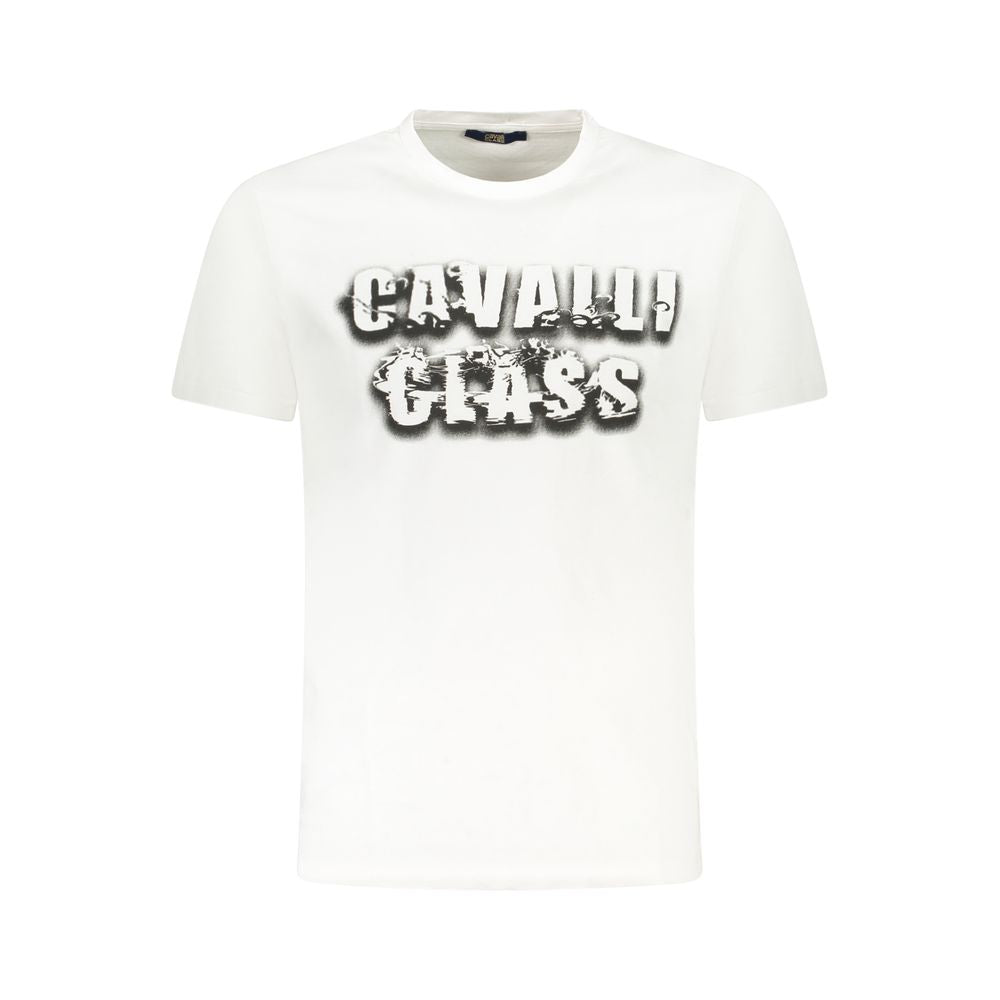 White Cotton Men T-Shirt Cavalli Class