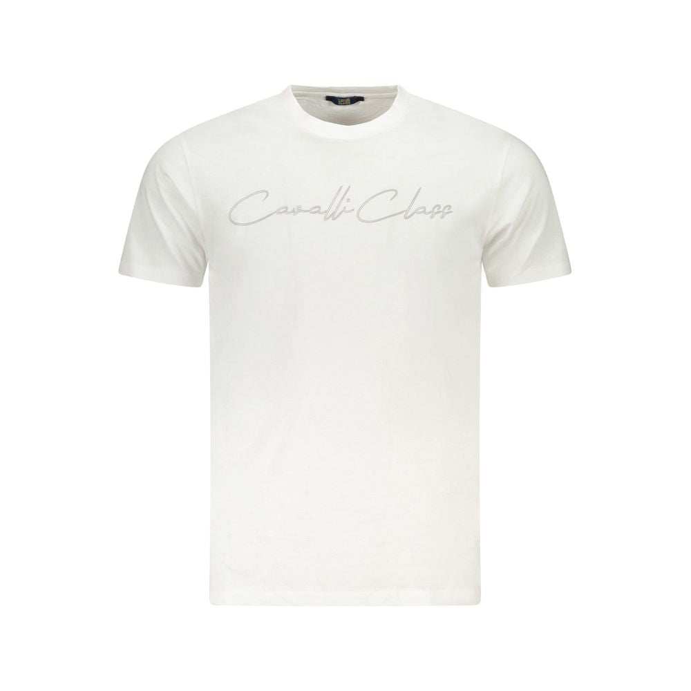 White Cotton Mens TShirt Cavalli Class
