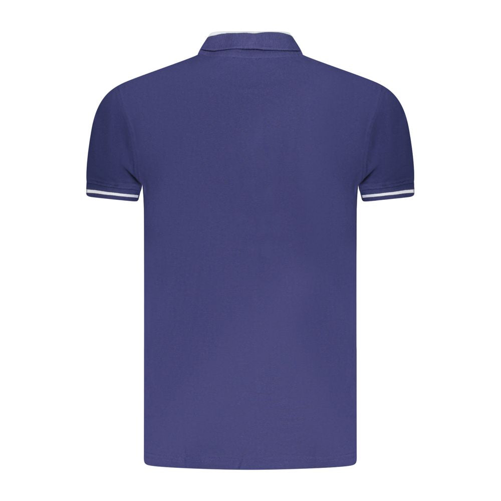 Blue Cotton Men Polo Shirt Cavalli Class