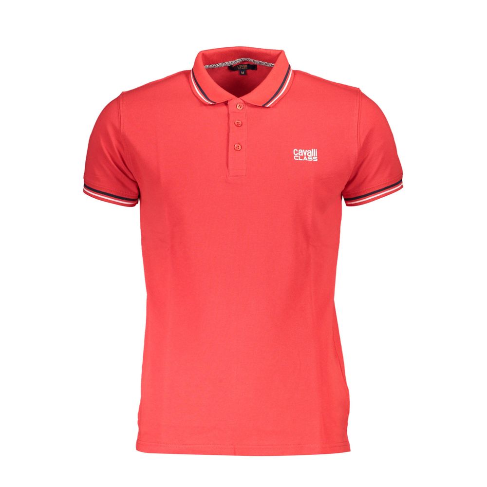 Red Cotton Men Polo Shirt Cavalli Class