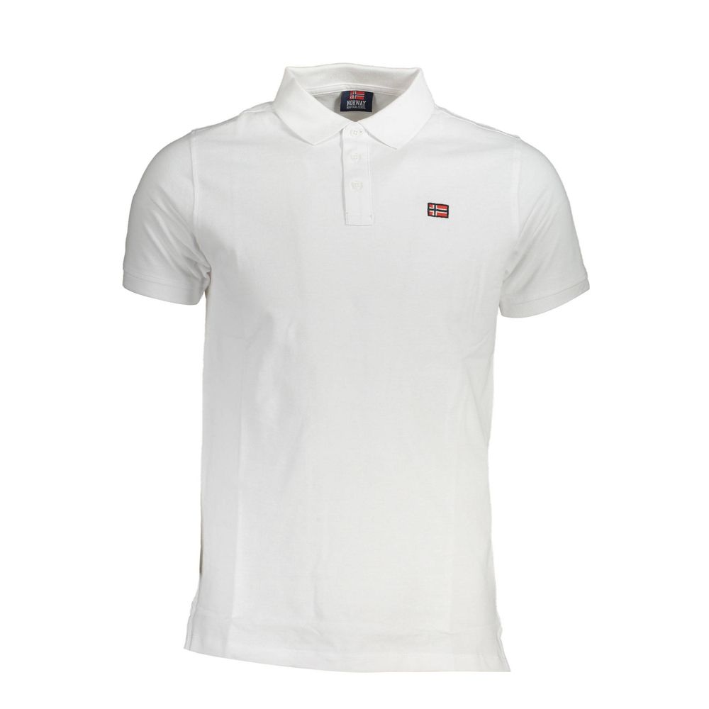 White Cotton Men Polo Shirt Norway 1963
