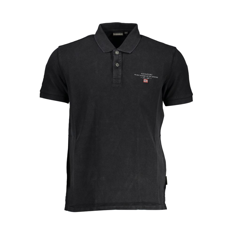 Black Cotton Men Polo Shirt Napapijri