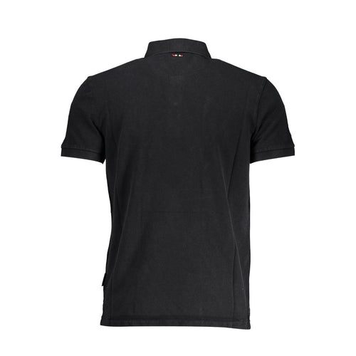 Black Cotton Men Polo Shirt Napapijri
