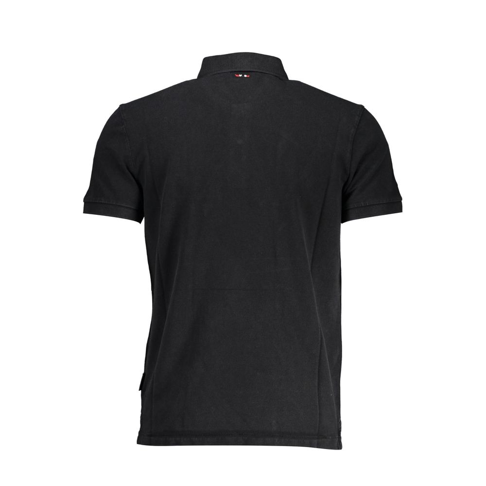 Black Cotton Men Polo Shirt Napapijri