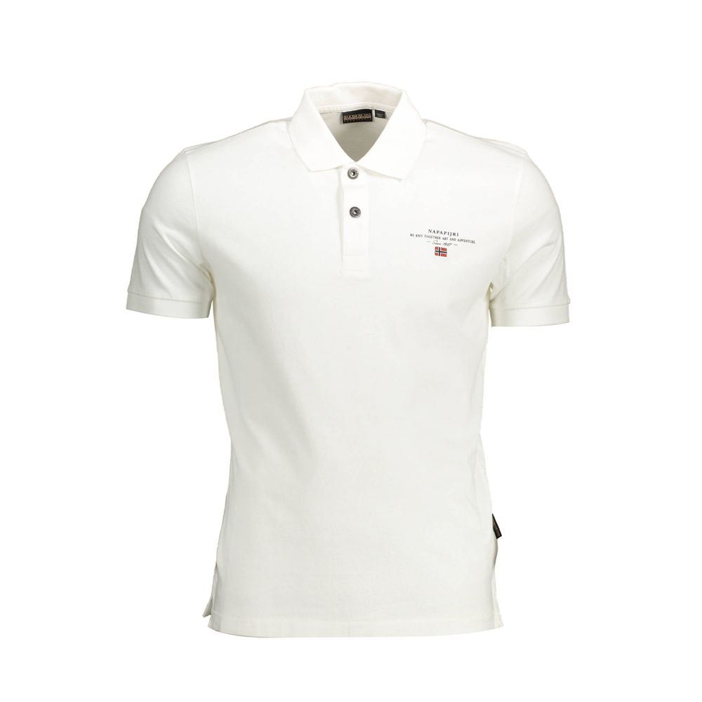 White Cotton Men Polo Shirt Napapijri