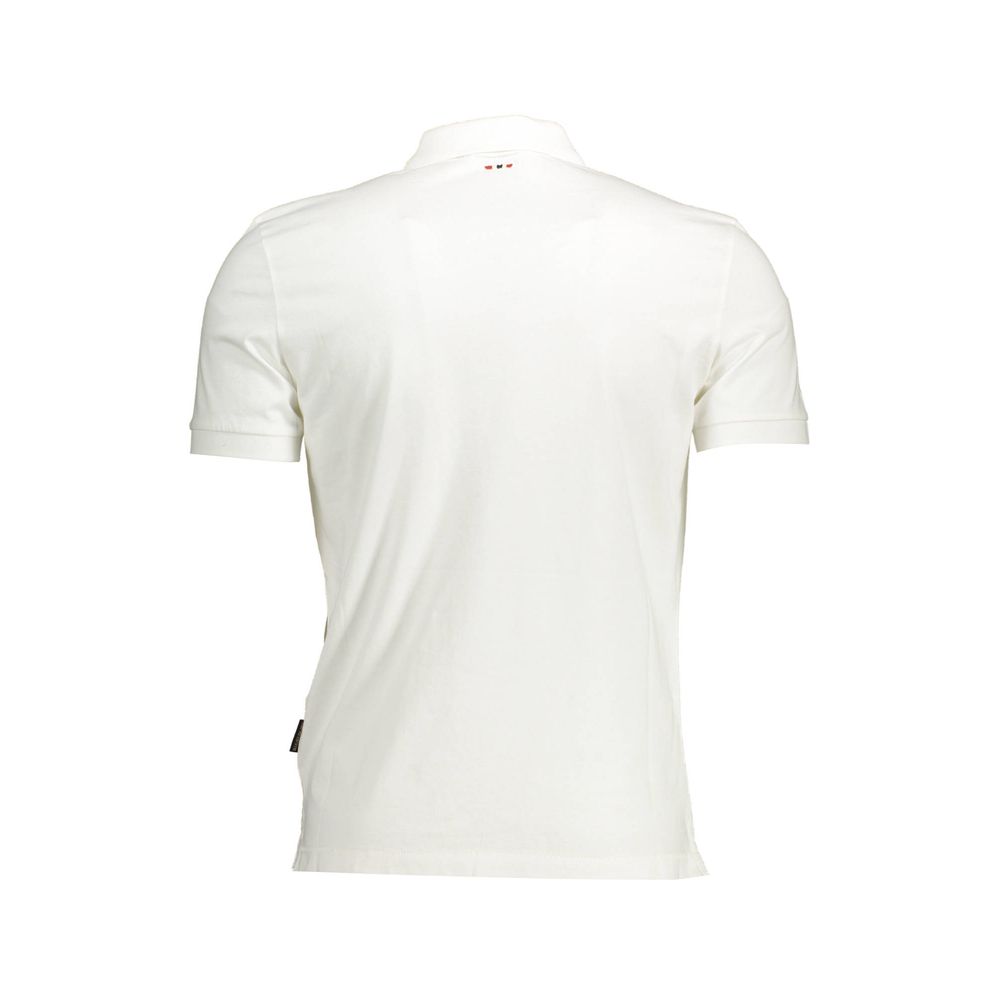 White Cotton Men Polo Shirt Napapijri