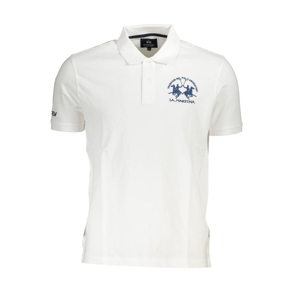 White Cotton Men Polo Shirt La Martina