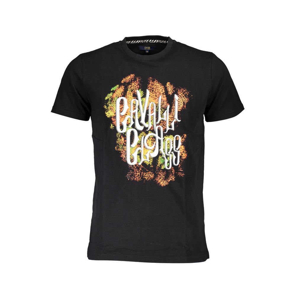 Black Cotton Men T-Shirt Cavalli Class