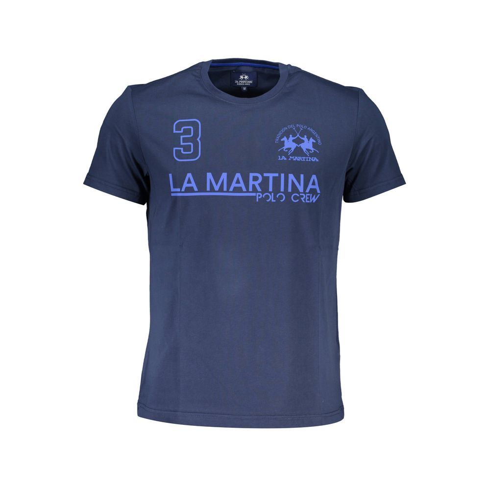 Blue Cotton Men T-Shirt La Martina