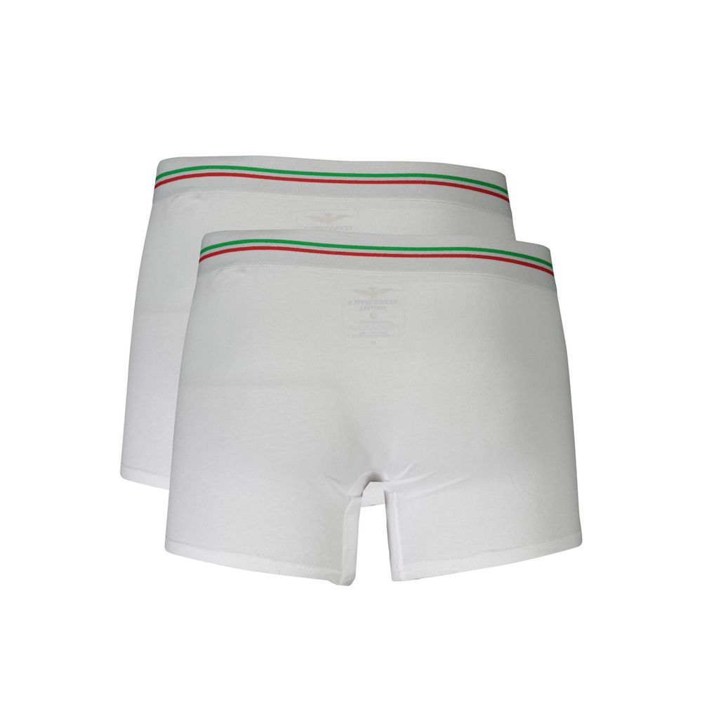 White Cotton Men Boxer Aeronautica Militare