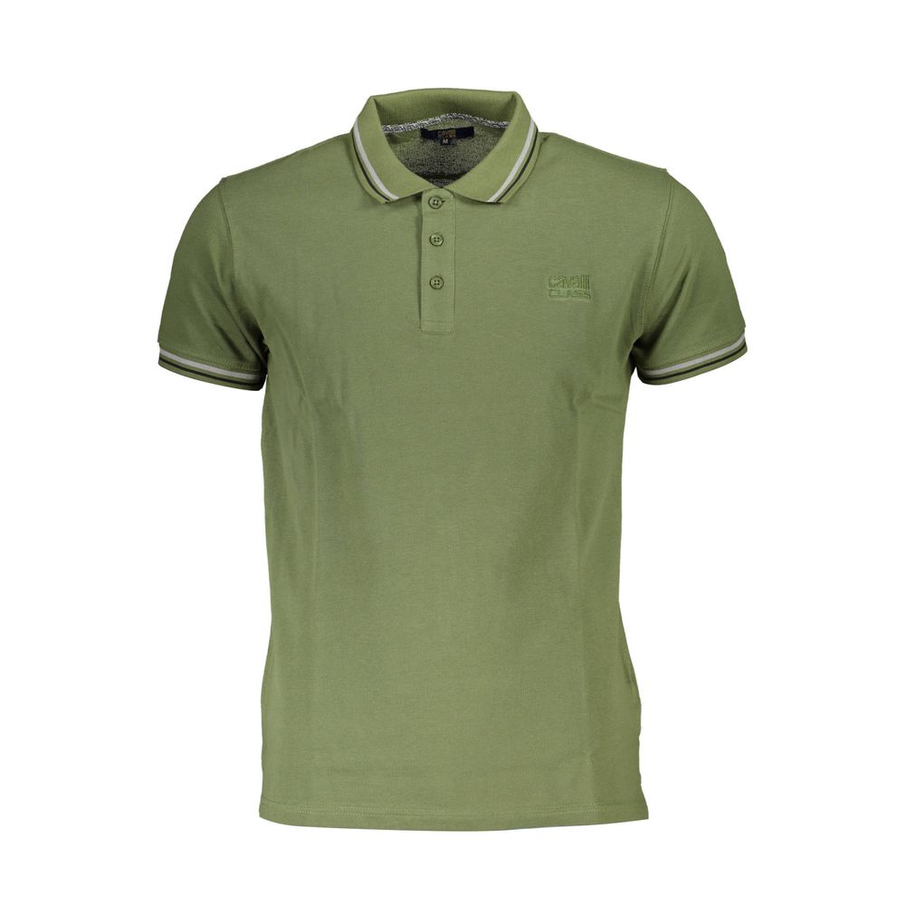 Green Cotton Men Polo Shirt Cavalli Class