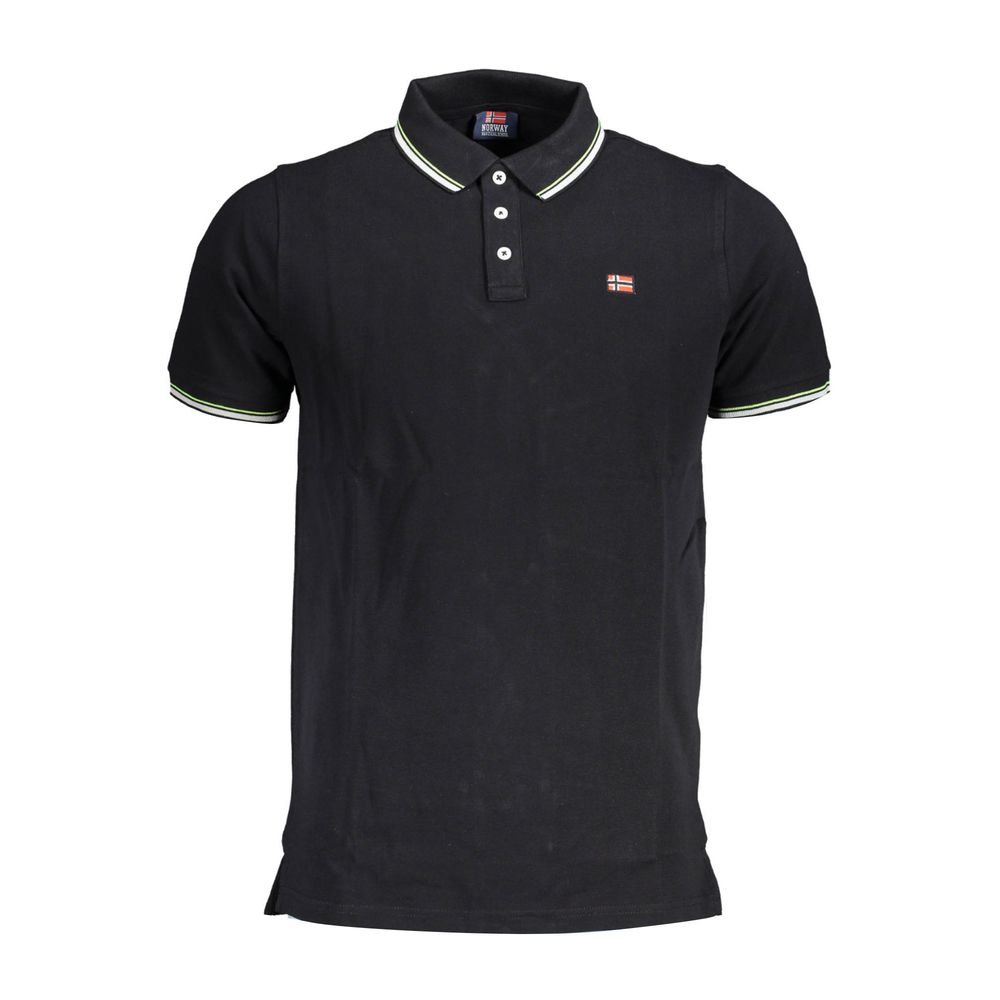 Black Cotton Men Polo Shirt Norway 1963