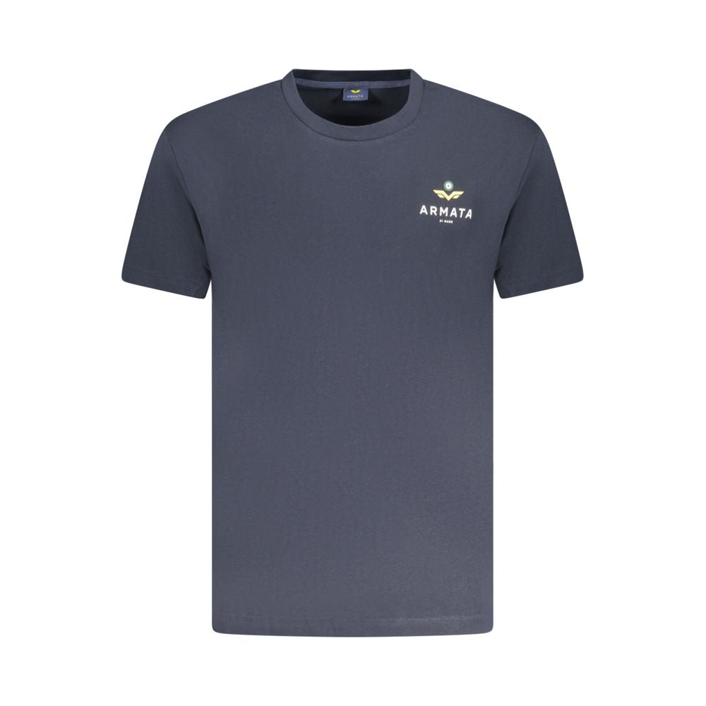 Blue Cotton Men T-Shirt Armata Di Mare