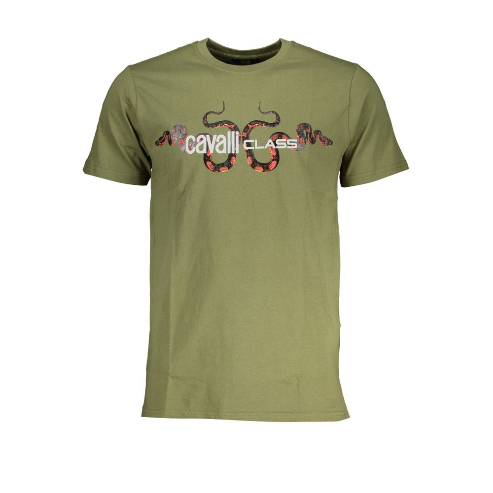 Green Cotton T-Shirt Cavalli Class