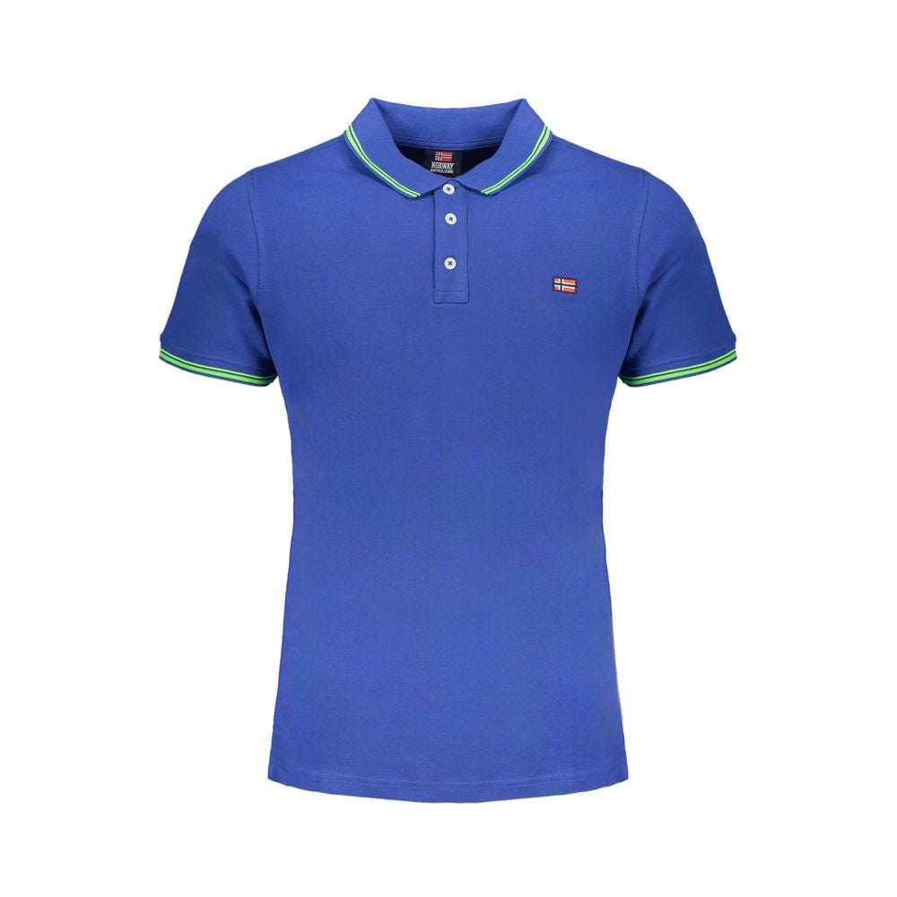 Blue Cotton Polo Shirt Norway 1963