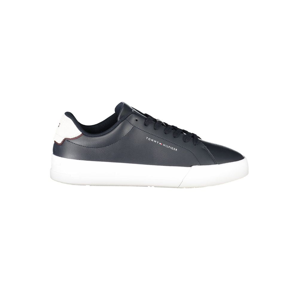 Blue Leather Men Sneaker Tommy Hilfiger