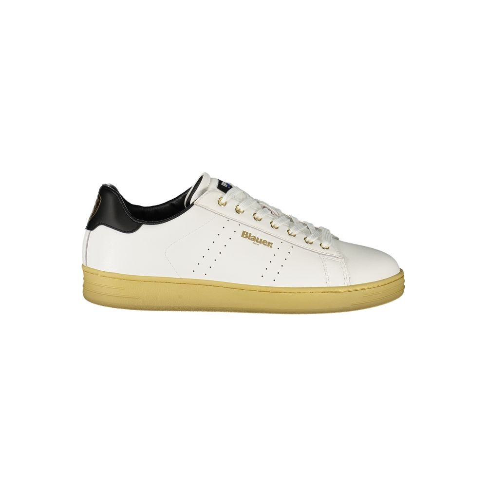 White Leather Men Sneaker Blauer
