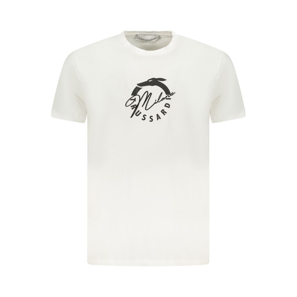 White Cotton Men T-Shirt Trussardi