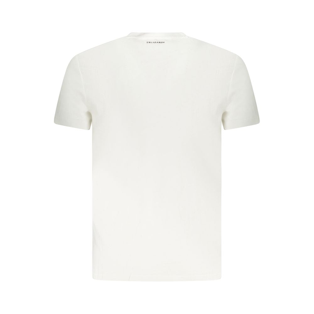White Cotton Men T-Shirt Trussardi