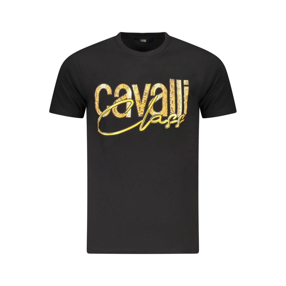 Black Cotton Men T-Shirt Cavalli Class
