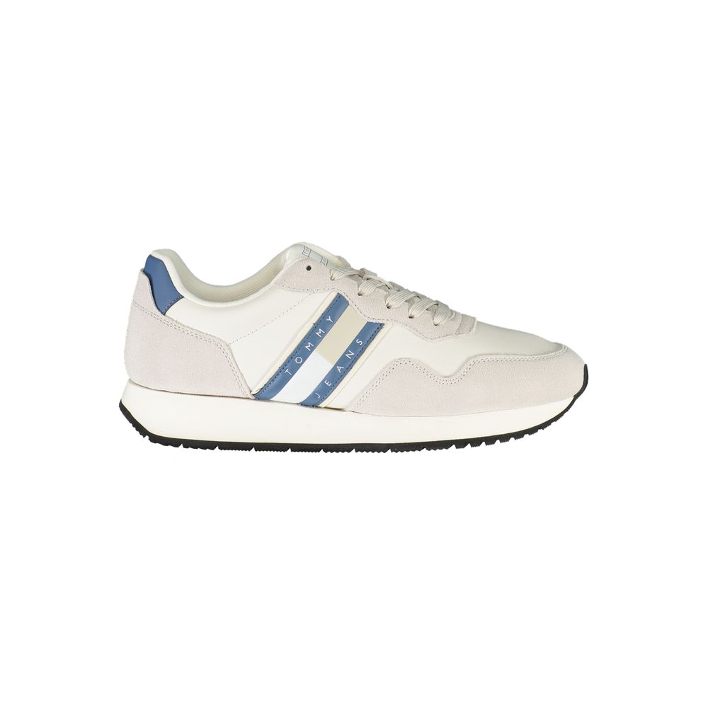 White Leather Men Sneaker Tommy Hilfiger