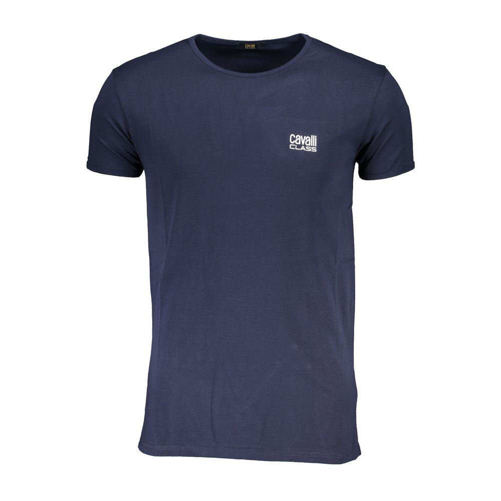 Blue Cotton T-Shirt Cavalli Class