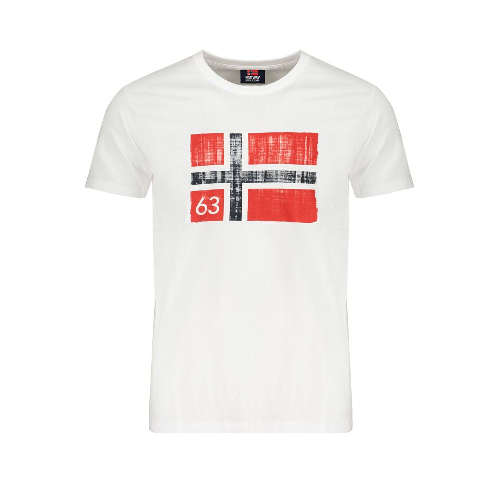 White Cotton T-Shirt Norway 1963