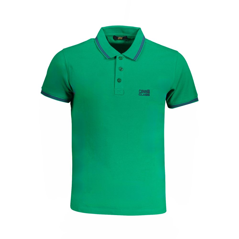 Green Cotton Polo Shirt Cavalli Class