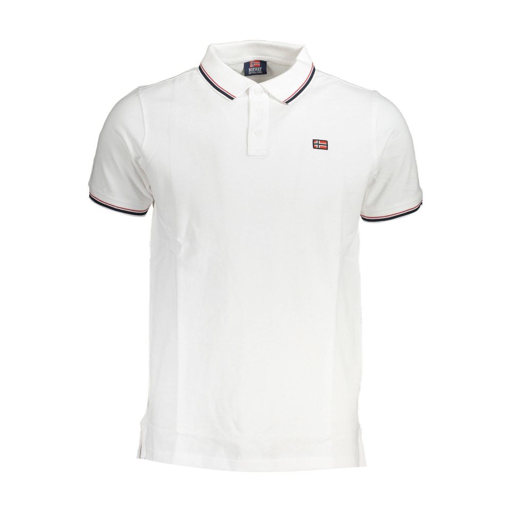 White Cotton Men Polo Shirt Norway 1963