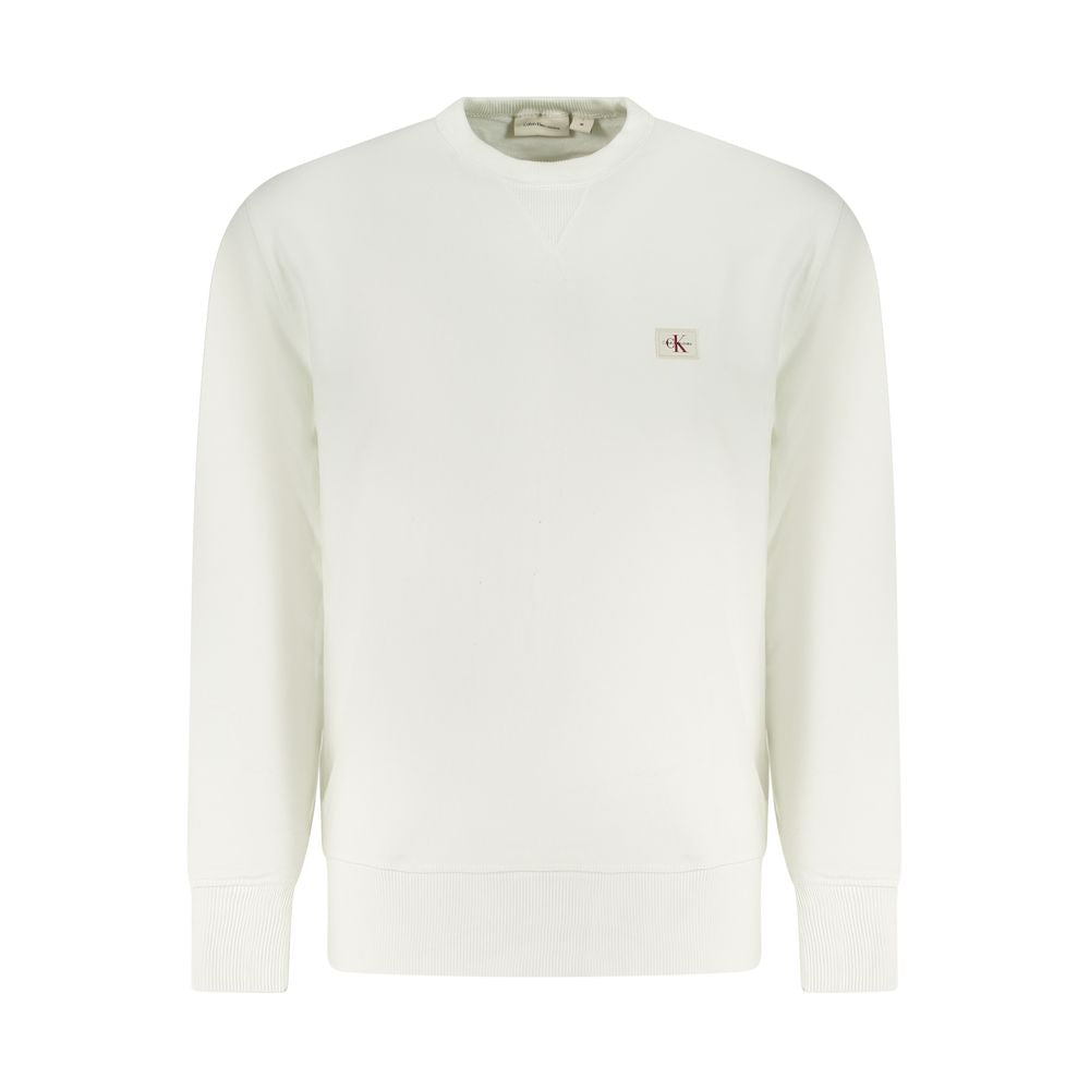 White Cotton Men Sweater Calvin Klein