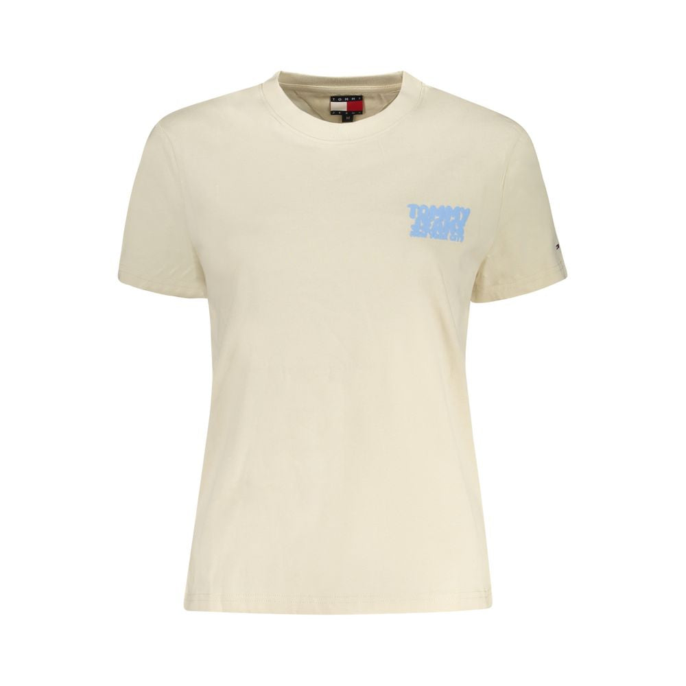 Beige Cotton Women T-Shirt Tommy Hilfiger