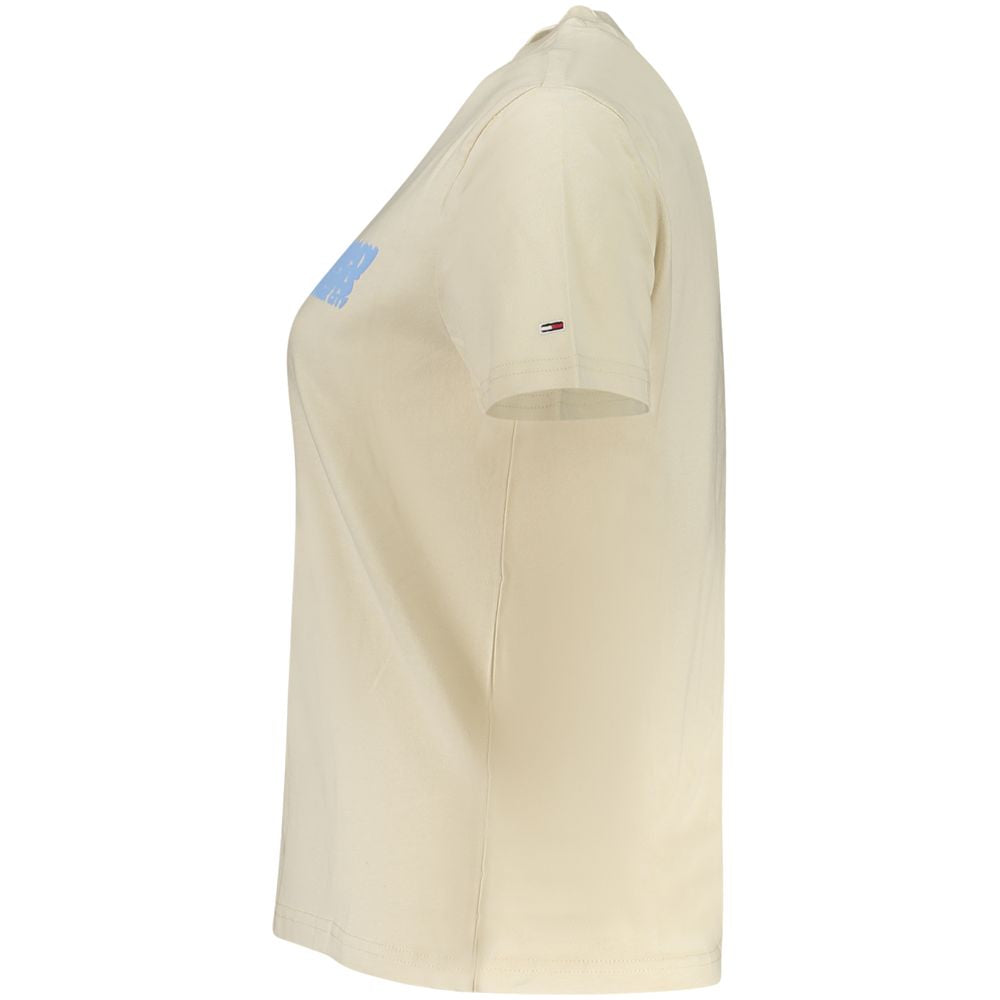 Beige Cotton Women T-Shirt Tommy Hilfiger