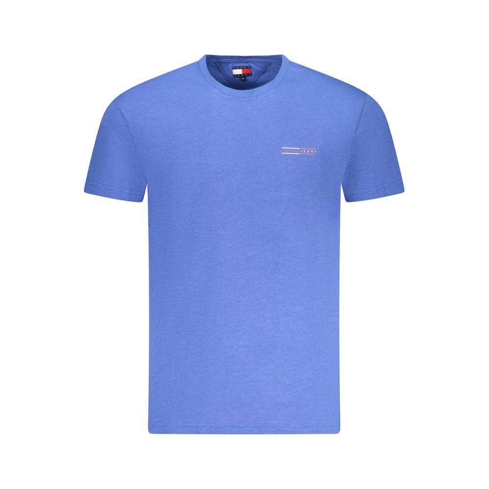 Blue Cotton Men T-Shirt Tommy Hilfiger