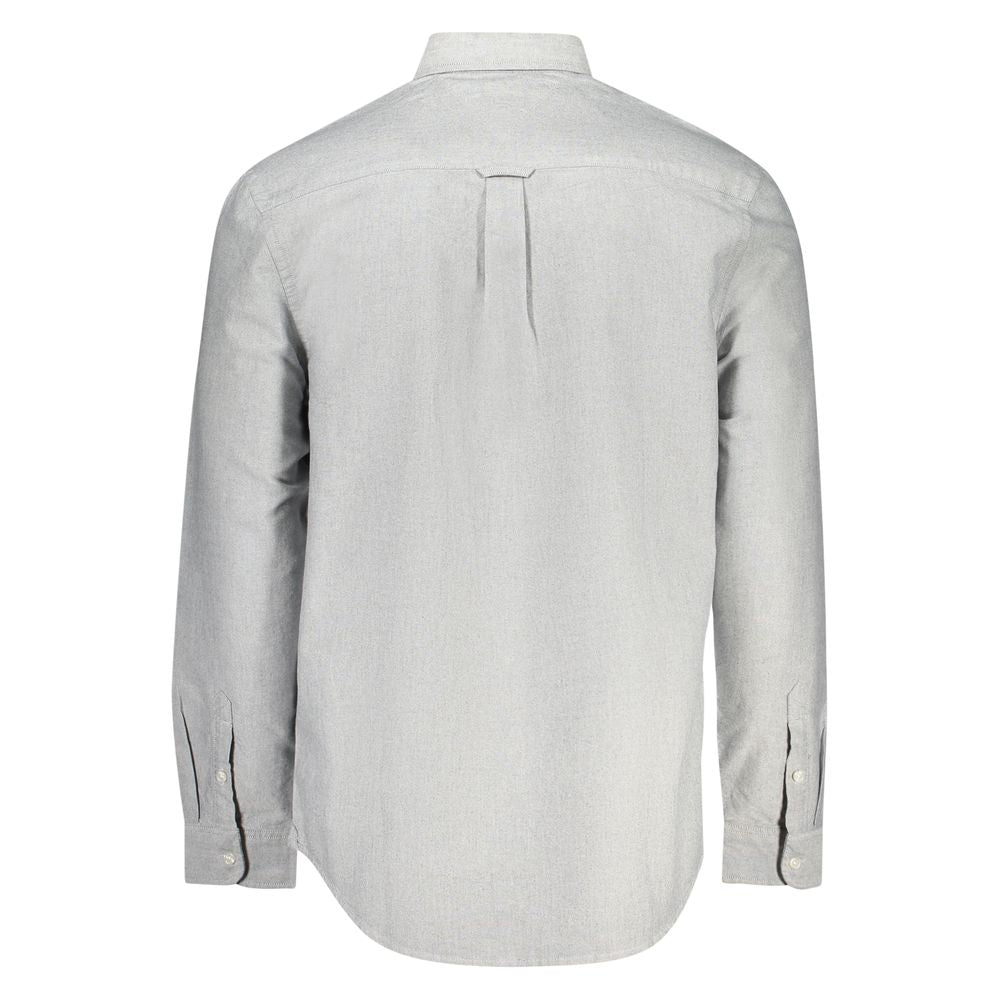 Gray Cotton Men Shirt Tommy Hilfiger