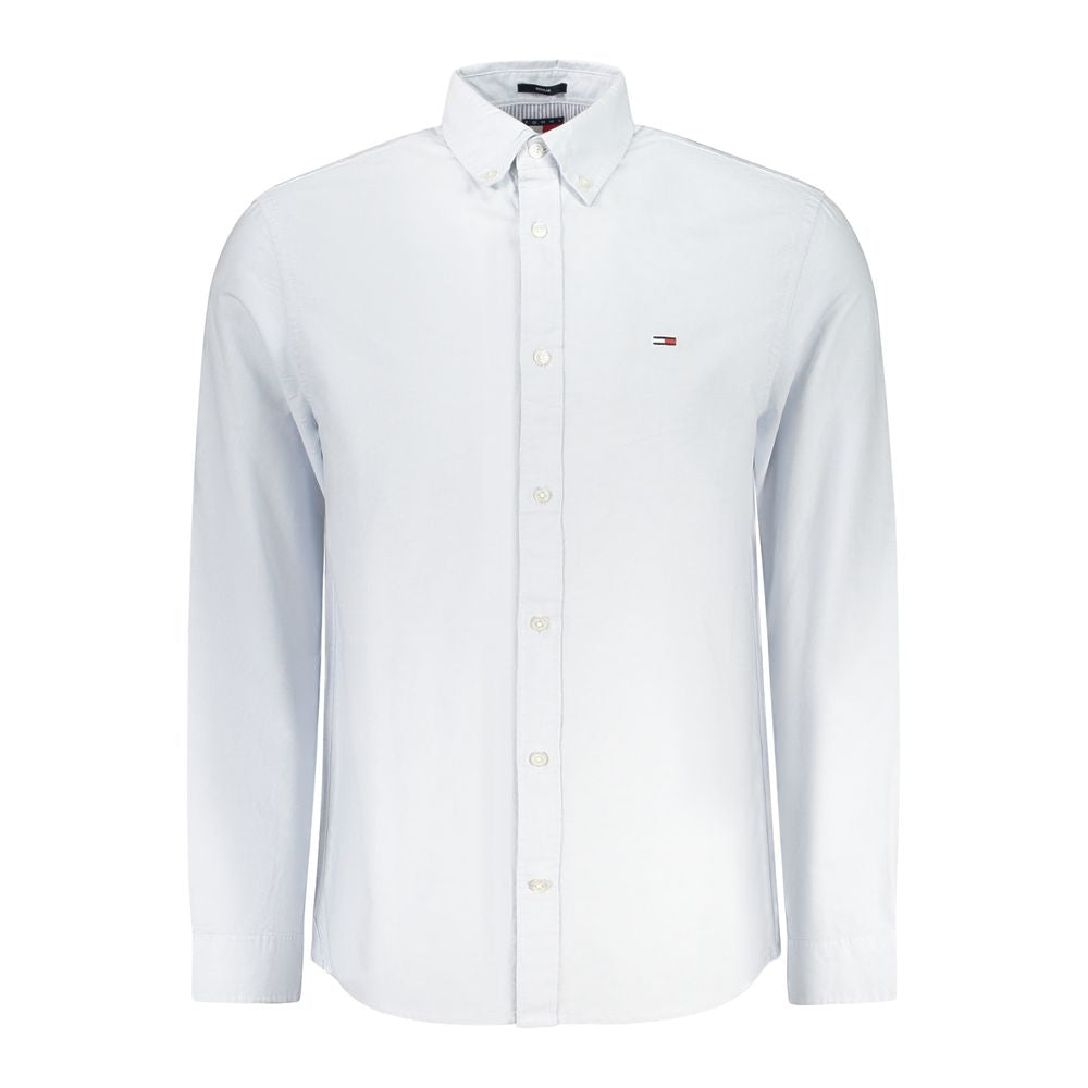 Blue Cotton Men Shirt Tommy Hilfiger
