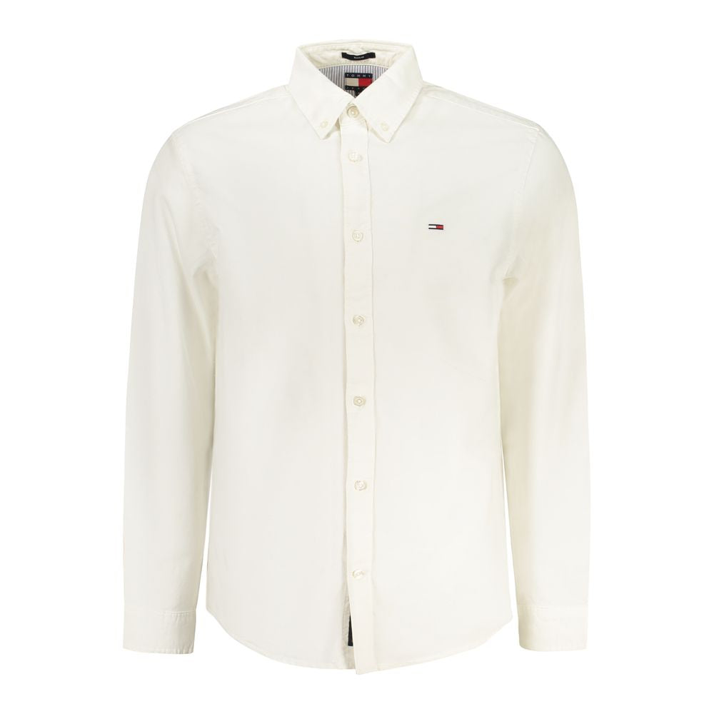 White Cotton Men Shirt Tommy Hilfiger