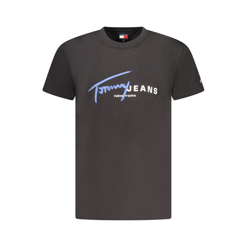 Black Cotton Men T-Shirt Tommy Hilfiger