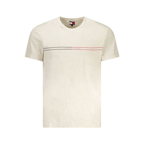 Beige Cotton Men T-Shirt Tommy Hilfiger