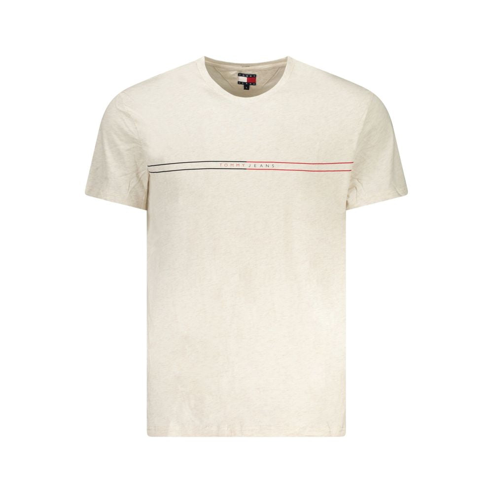 Beige Cotton Men T-Shirt Tommy Hilfiger