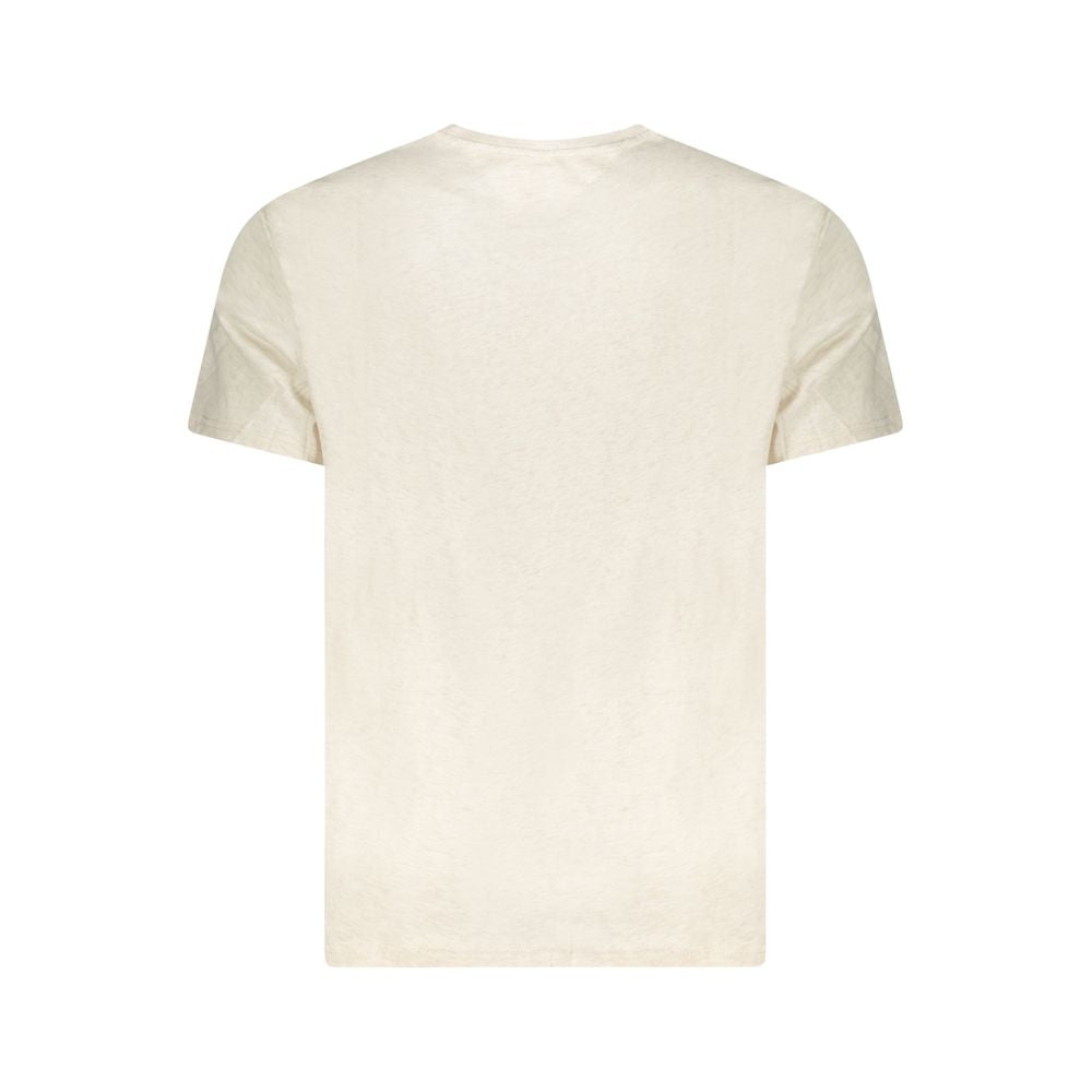 Beige Cotton Men T-Shirt Tommy Hilfiger