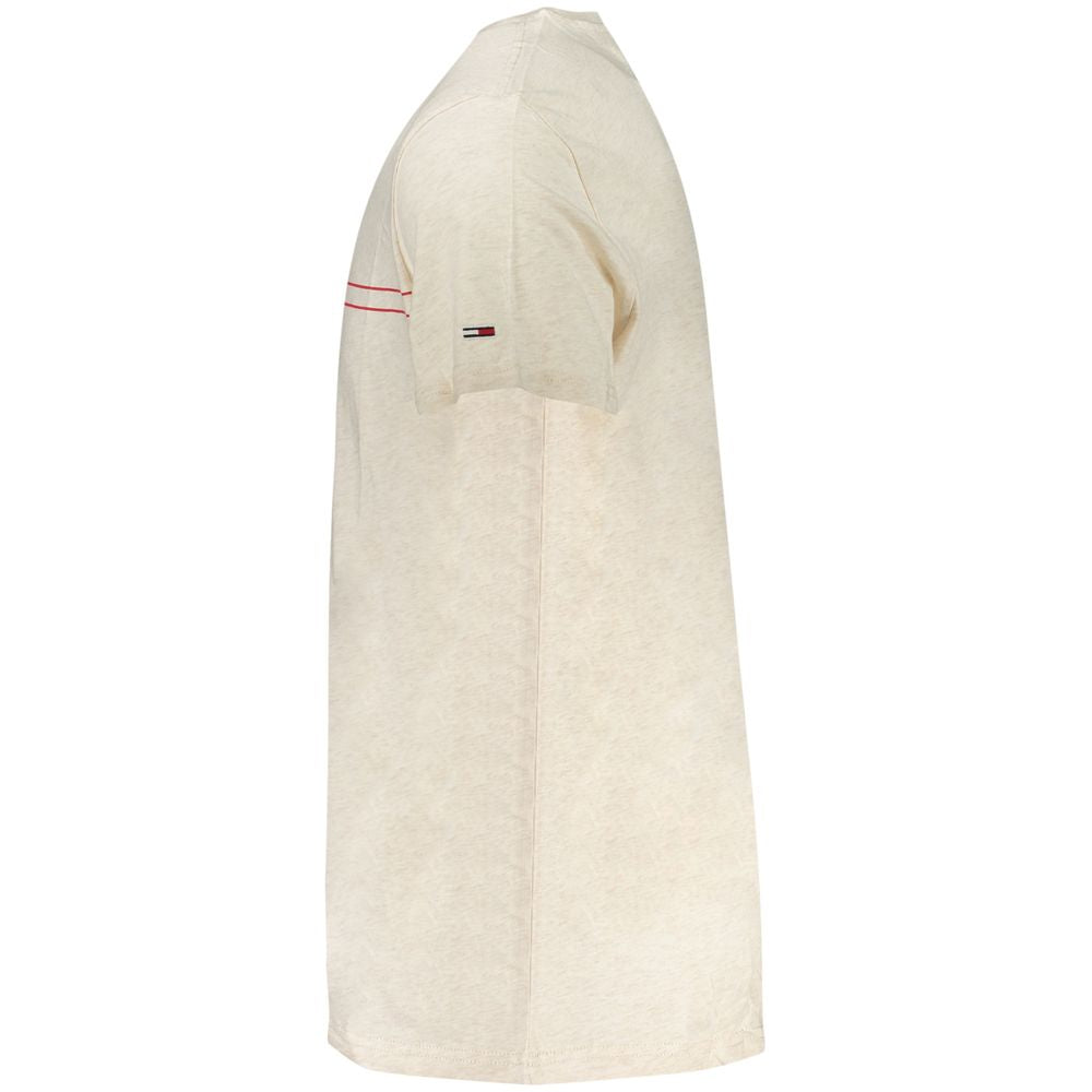 Beige Cotton Men T-Shirt Tommy Hilfiger