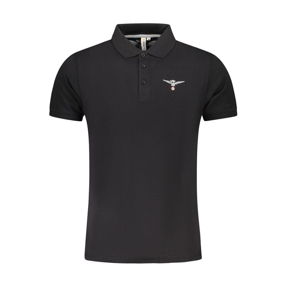 Black Cotton Polo Shirt Accademia Militare